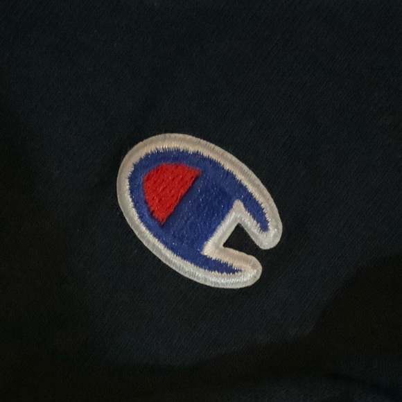 Champion Men’s Logo Tee Shirt Classic Crew Neck Short Sleeve Navy Blue Medium - Picture 4 of 4